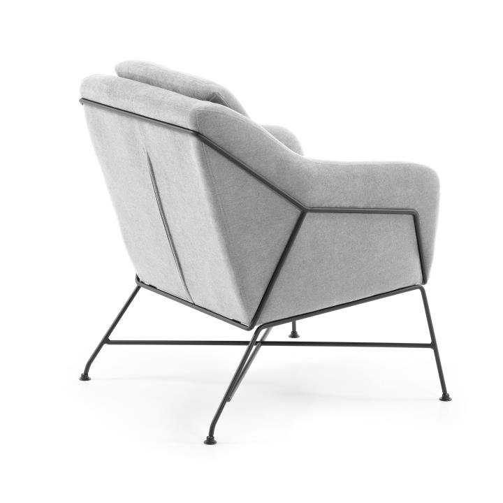 BRIDA Armchair metal black fabric light grey | 商品カテゴリー,チェア | LaForma Japan