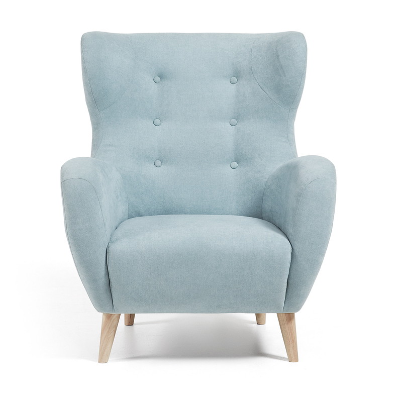 【SALE】PASSO Armchair natural wooden legs, fabric light blue | 商品カテゴリー,チェア | LaForma Japan