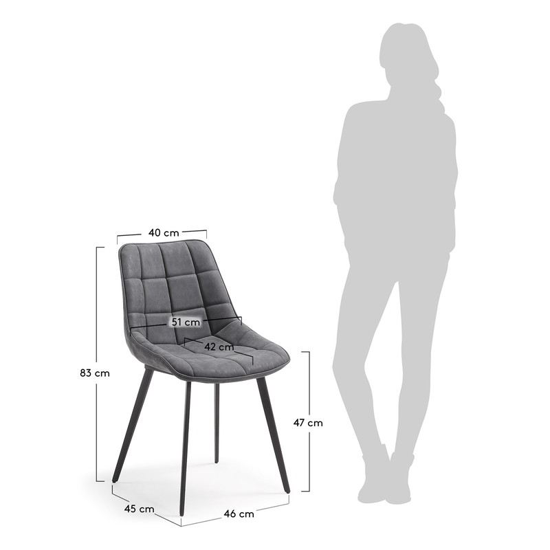 ADAH Chair metal black PU graphite【2脚セット】 | 商品カテゴリー,チェア | LaForma Japan