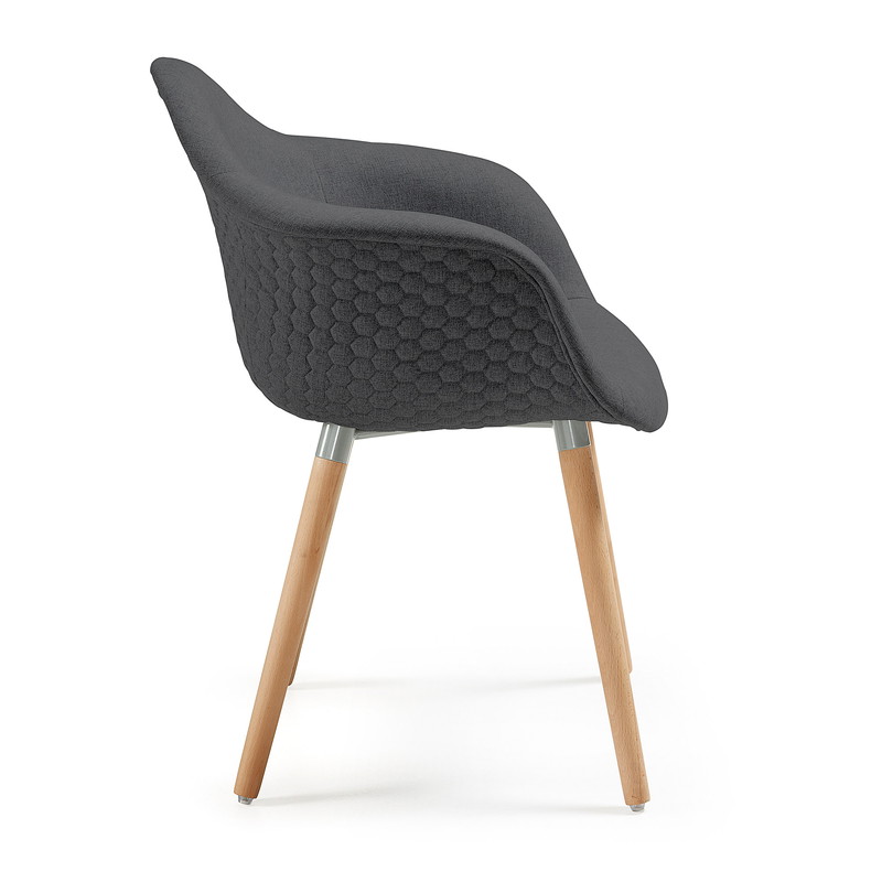 KENNA Armchair wood natural fabric dark grey【2脚セット】 | 商品カテゴリー,チェア | LaForma Japan