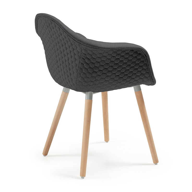 KENNA Armchair wood natural fabric dark grey【2脚セット】 | 商品カテゴリー,チェア | LaForma Japan