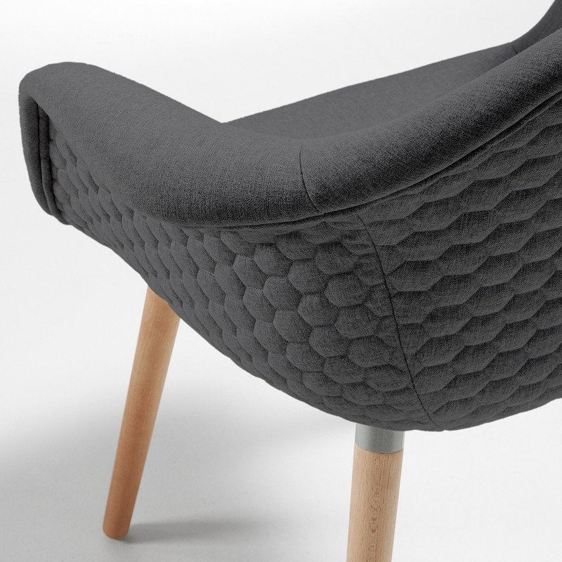 KENNA Armchair wood natural fabric dark grey【2脚セット】 | 商品カテゴリー,チェア | LaForma Japan