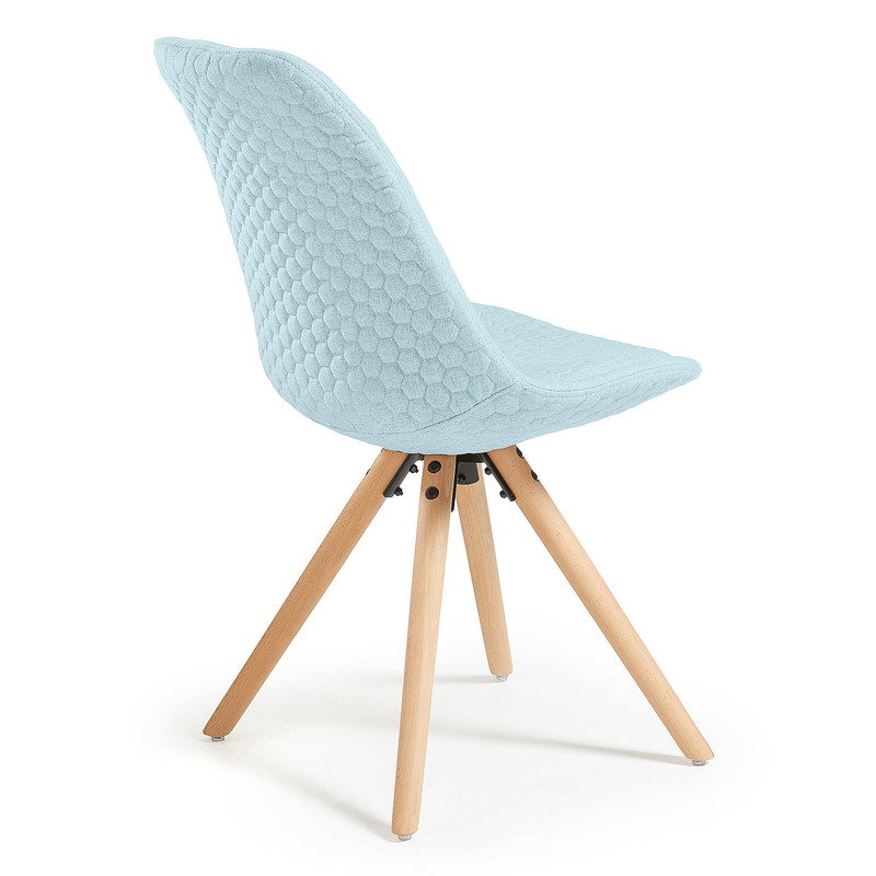 LARS Chair natural wood quilted fabric light blue【4脚セット】 | 商品カテゴリー,チェア | LaForma Japan