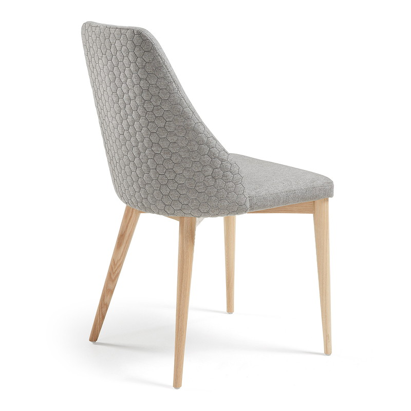 ROXIE Chair natural wood quilted fabric light grey【2脚セット】 | 商品カテゴリー,チェア | LaForma Japan