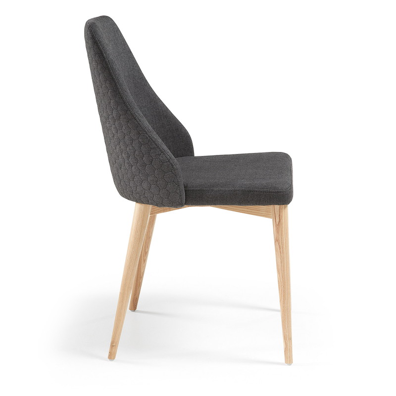 ROXIE Chair natural wood quilted fabric dark grey【2脚セット】 | 商品カテゴリー,チェア | LaForma Japan