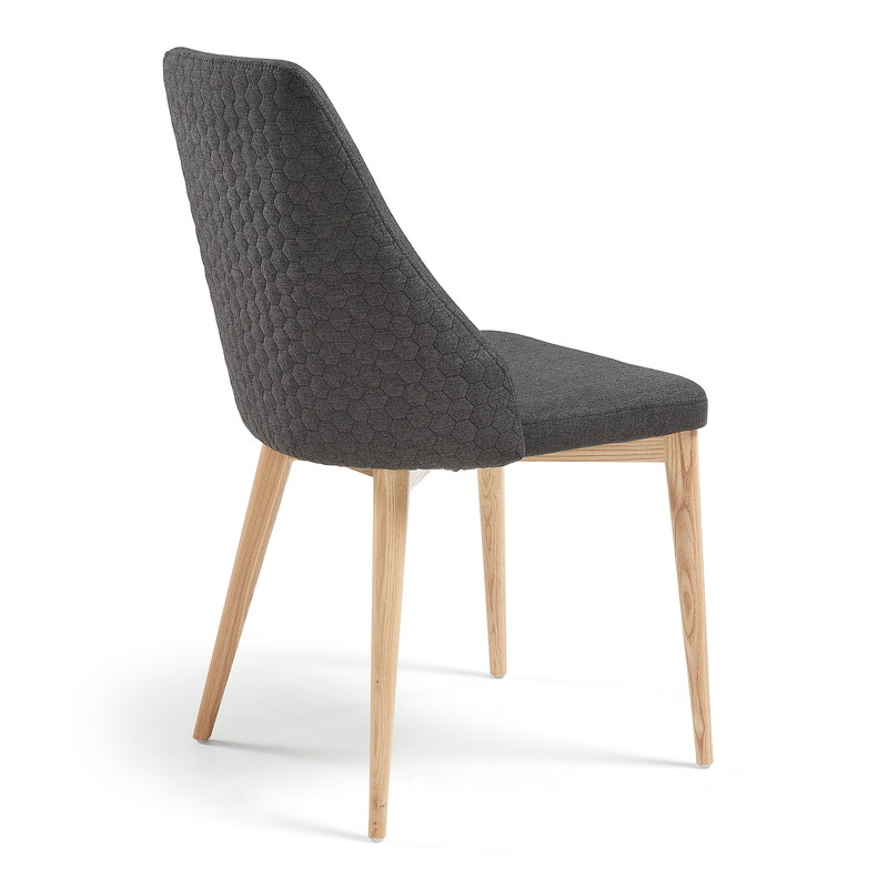 ROXIE Chair natural wood quilted fabric dark grey【2脚セット】 | 商品カテゴリー,チェア | LaForma Japan