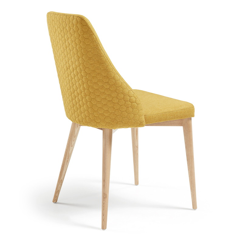 ROXIE Chair natural wood quilted fabric mustard【2脚セット】 | 商品カテゴリー,チェア | LaForma Japan