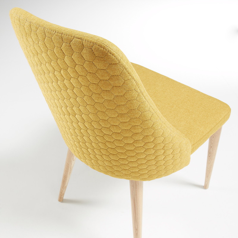 ROXIE Chair natural wood quilted fabric mustard【2脚セット】 | 商品カテゴリー,チェア | LaForma Japan