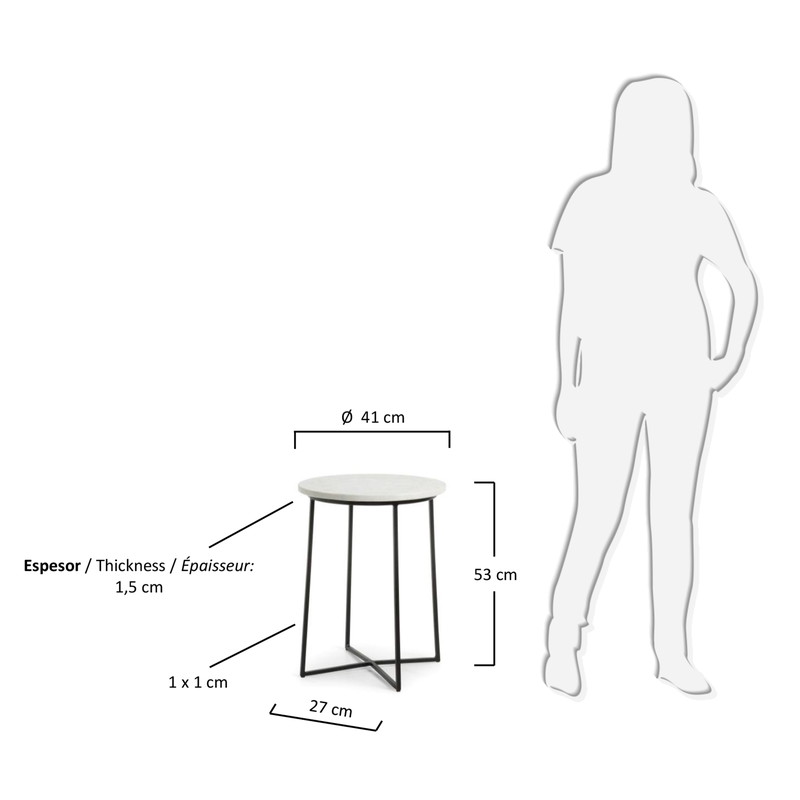 BURNET B Side Table metal Legs Top Marble white | 商品カテゴリー,テーブル | LaForma Japan