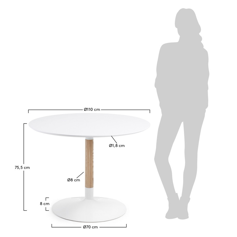 TIC Table Φ110 ash wood lacquered matt white | 商品カテゴリー,テーブル | LaForma Japan