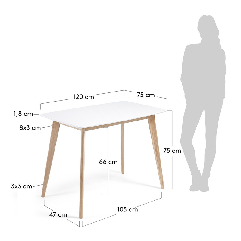 UNIT Table 120x75 ash wood, lacquered matt white | 商品カテゴリー,テーブル | LaForma Japan