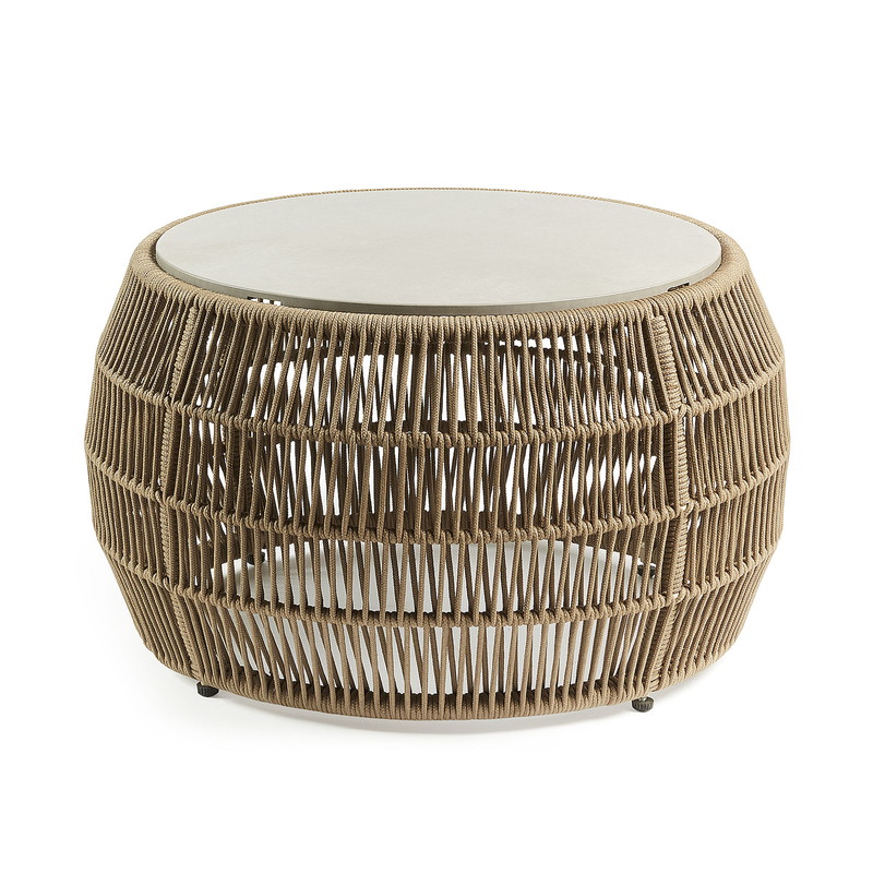 PROGRAM Side table ?70x40 poly-cement rope beige | 商品カテゴリー,テーブル | LaForma Japan