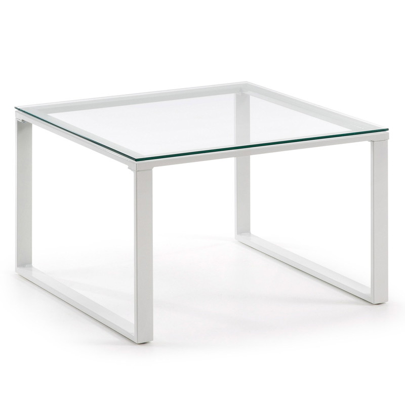 NAVIS Coffee Table 60x60 white epoxy Clear Glass | 商品カテゴリー,テーブル | LaForma Japan