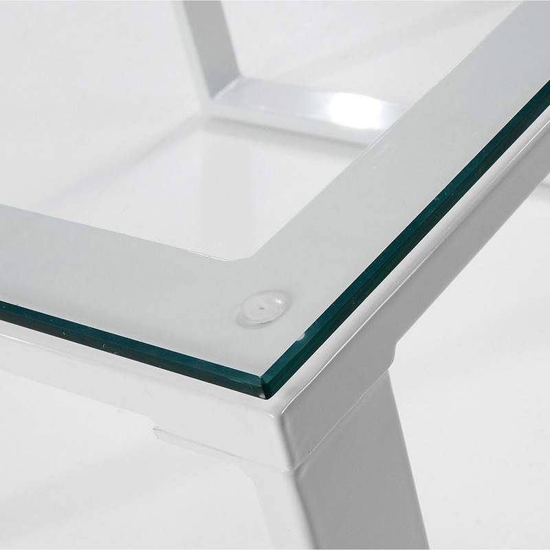 NAVIS Coffee Table 60x60 white epoxy Clear Glass | 商品カテゴリー,テーブル | LaForma Japan