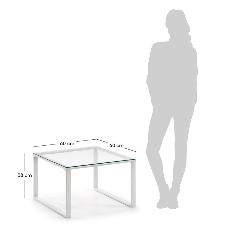 NAVIS Coffee Table 60x60 white epoxy Clear Glass | 商品カテゴリー,テーブル | LaForma Japan