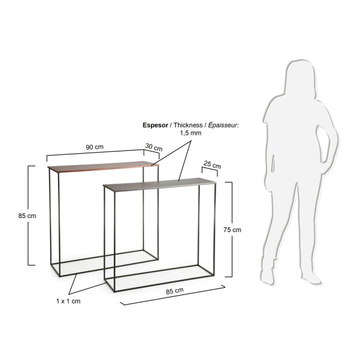 VILMU A Set 2 Console Table metal Zinc and Copper | 商品カテゴリー,収納家具 | LaForma Japan