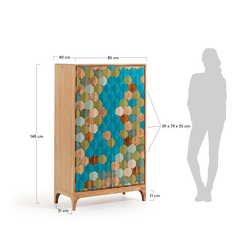ILKA Cabinet 85x140 wood mango multicolor | 商品カテゴリー,収納家具 | LaForma Japan