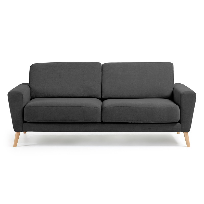 GUY Sofa 3 seaters wooden legs, fabric dark grey | 商品カテゴリー,ソファ | LaForma Japan
