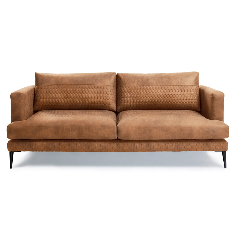 VINNY Sofa 3 seaters metal leg,quilted fabric rust br | 商品カテゴリー,ソファ | LaForma Japan