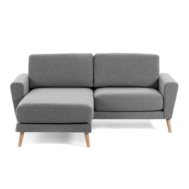 GUY Sofa chaise longue 2 seaters wood fabric grey | 商品カテゴリー,Sofa | LaForma Japan