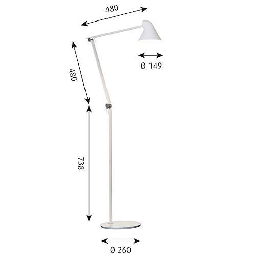 【7月中旬入荷予定】louis poulsen（ルイスポールセン）「NJP Floor」ホワイト | フロアスタンド | 照明器具の通販「ヤマギワオンラインストア」