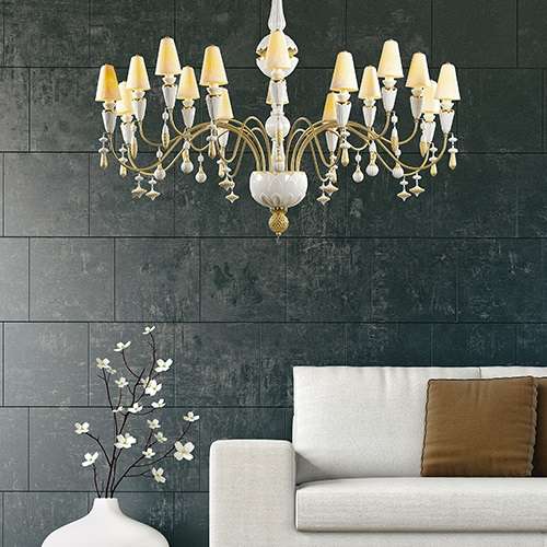 LLADRO(リヤドロ) シャンデリア IVY AND SEED CHANDELIER 20L ホワイト/ゴールド 受注品 | シャンデリア | 照明器具の通販「ヤマギワオンラインストア」