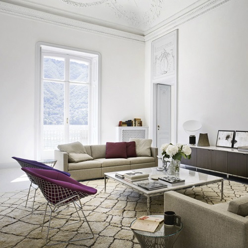 Knoll(ノル) Bertoia Collection ダイヤモンドアームチェアブラック×ビニールレザー ホワイト | ラウンジチェア／他 | チェアの通販「ヤマギワオンラインストア」