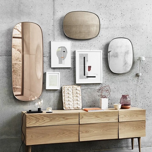 MUUTO（ムート）FRAMED MIRROR LARGE 1180mm  トープ/トープ | ミラー | 家具の通販「ヤマギワオンラインストア」