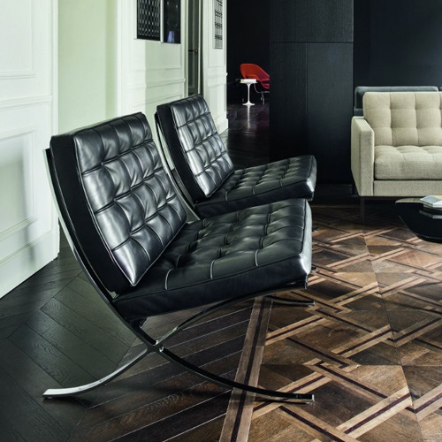 Knoll(ノル) Mies.v.d.Rohe Collection バルセロナチェア ブラック | ラウンジチェア／他 | チェアの通販「ヤマギワオンラインストア」