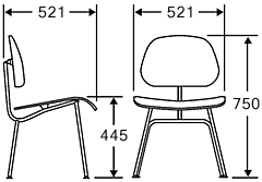 Herman Miller（ハーマンミラー）Eames Plywood Dining Chair（DCM）ウォールナット【取寄品】[267DCM47OU] | ダイニングチェア | チェアの通販「ヤマギワオンラインストア」