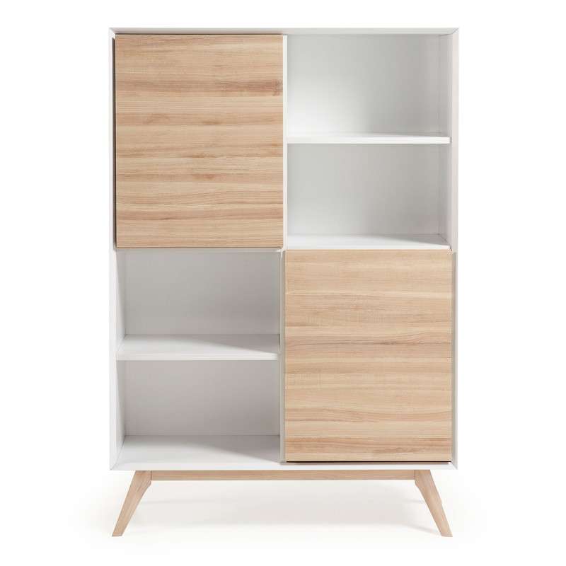 QUATRE Bookshelf 104x152  ash wood, matt white MDF | 商品カテゴリー,収納家具 | LaForma Japan