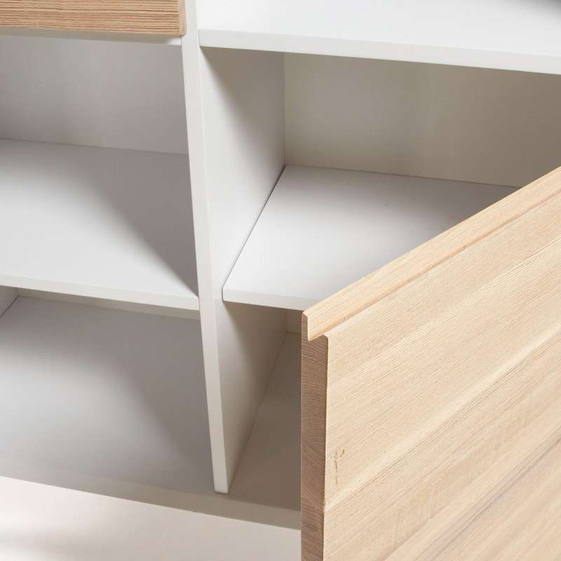 QUATRE Bookshelf 104x152  ash wood, matt white MDF | 商品カテゴリー,収納家具 | LaForma Japan