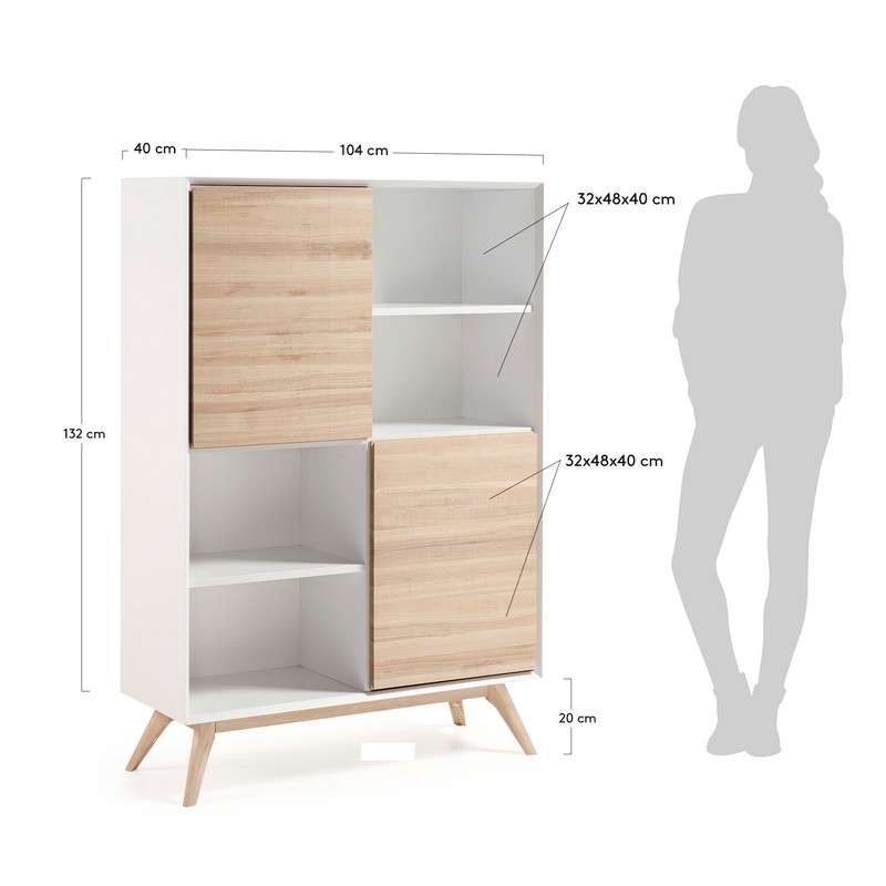 QUATRE Bookshelf 104x152  ash wood, matt white MDF | 商品カテゴリー,収納家具 | LaForma Japan
