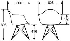 HermanMiller（ハーマンミラー）「Eames Shell Chair / Armchair（DAR）」ホワイト【取寄品】[267DAR47ZFE8] | チェア（イームズ・他） | 家具の通販「ヤマギワオンラインストア」
