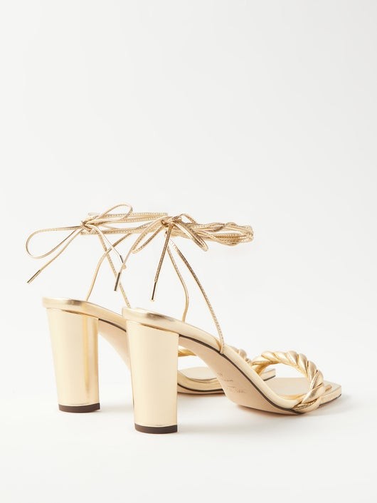 JIMMY CHOO ディオザ メタリックレザーサンダル 85