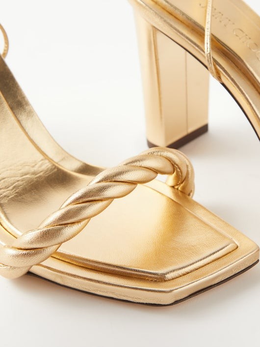 JIMMY CHOO ディオザ メタリックレザーサンダル 85