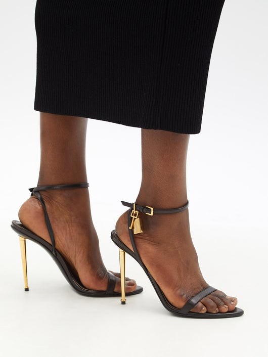 TOM FORD パドロック レザースティレットサンダル