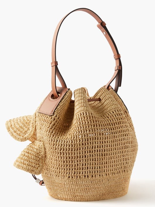 LOEWE PAULA'S IBIZA ラッフル ラフィアバスケットバッグ