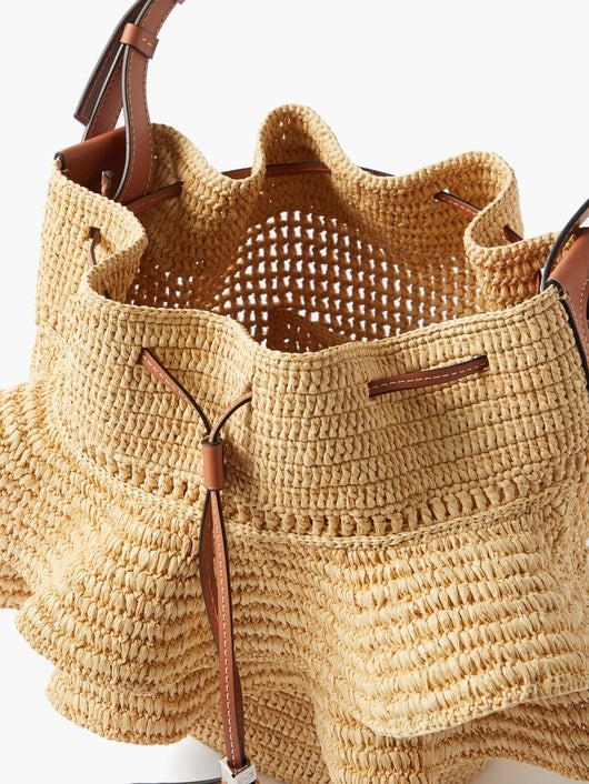 LOEWE PAULA'S IBIZA ラッフル ラフィアバスケットバッグ
