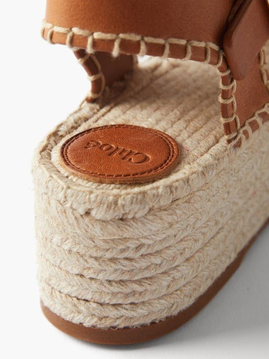 CHLOÉ ルシンダ レザー エスパドリーユウェッジサンダル