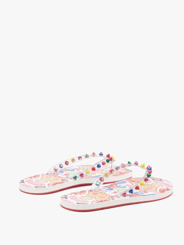CHRISTIAN LOUBOUTIN ルビ スタッズ ラバービーチサンダル