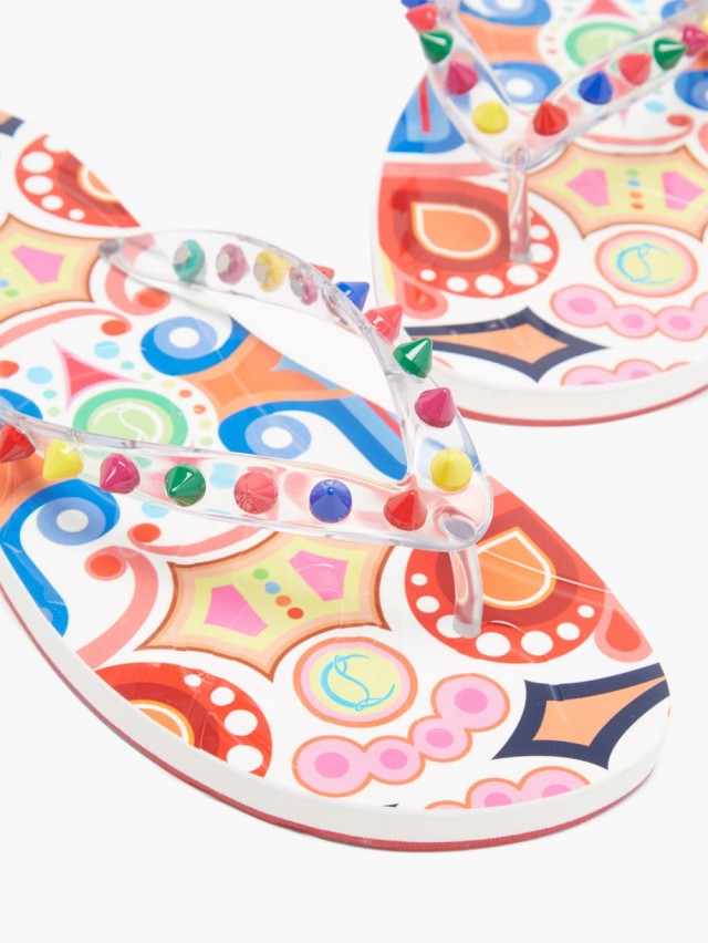 CHRISTIAN LOUBOUTIN ルビ スタッズ ラバービーチサンダル