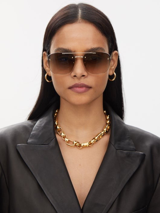 SAINT LAURENT EYEWEAR アビエイター リムレスサングラス