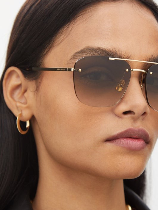 SAINT LAURENT EYEWEAR アビエイター リムレスサングラス