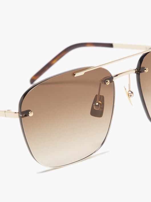SAINT LAURENT EYEWEAR アビエイター リムレスサングラス