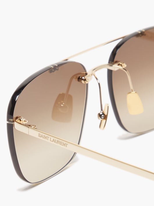 SAINT LAURENT EYEWEAR アビエイター リムレスサングラス