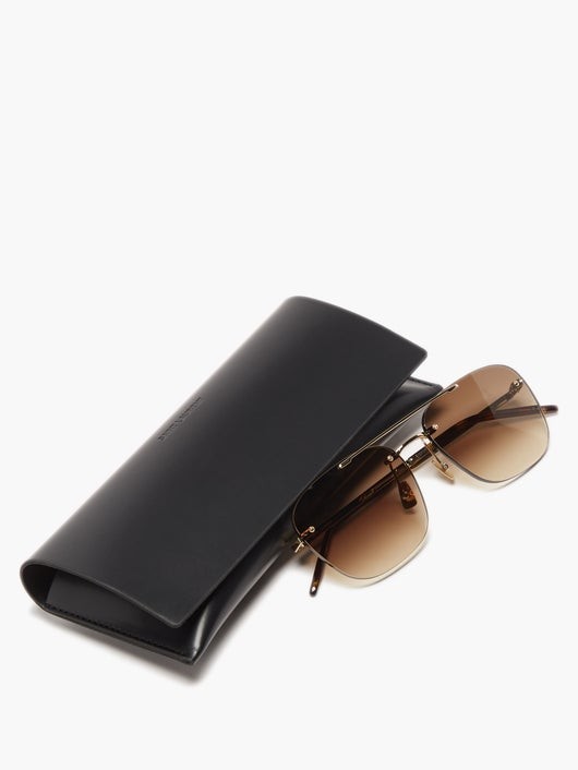 SAINT LAURENT EYEWEAR アビエイター リムレスサングラス