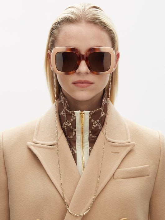 GUCCI EYEWEAR チェーン オーバーサイズ スクエアサングラス