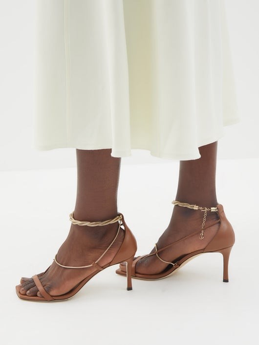 JIMMY CHOO オリアナ レザーサンダル 75