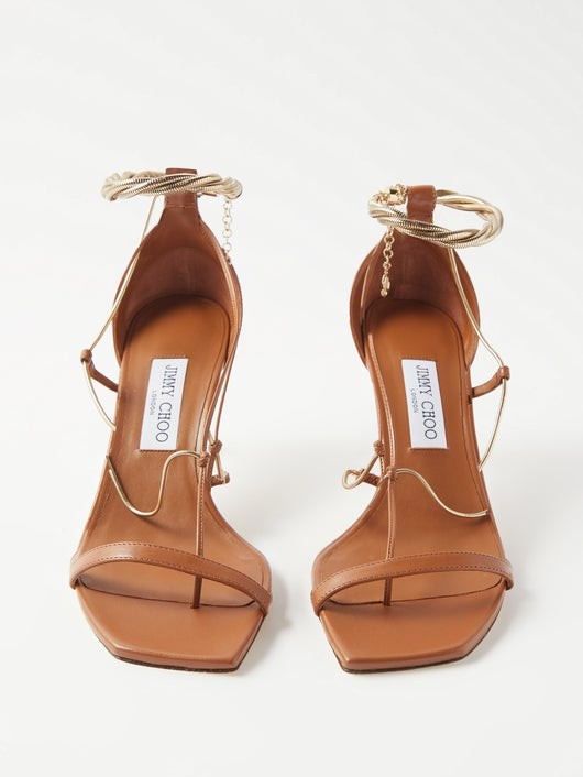 JIMMY CHOO オリアナ レザーサンダル 75